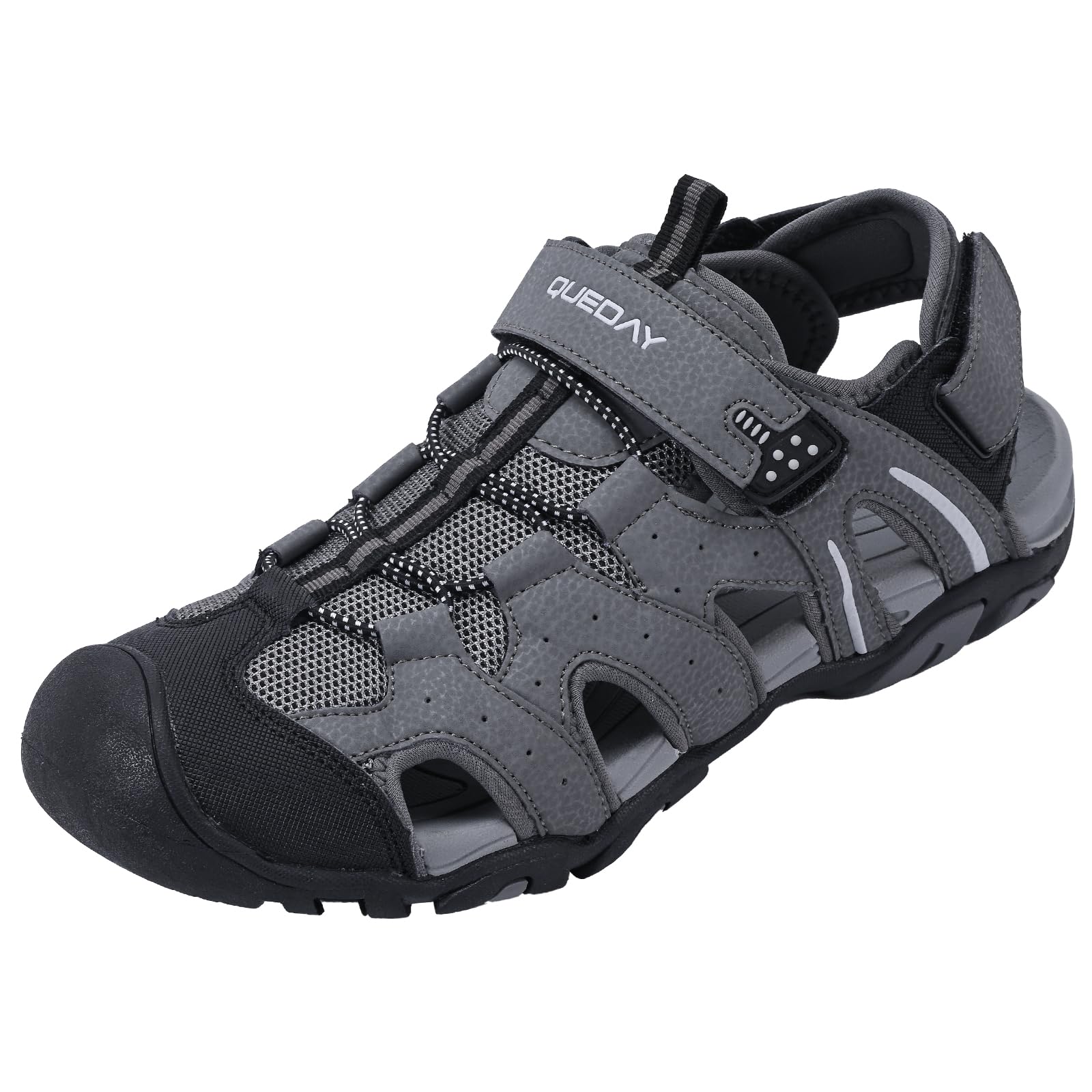 Queday Mens Sport Sandals Closed Toe Outdoor Hiking Sandals