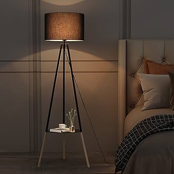 ヴィンテージ　スタンド Vintage Industrial Black Shade Tripod Floor Lamp with