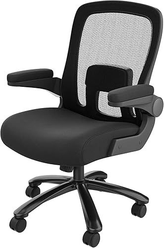 RIF6 Silla grande y alta con soporte lumbar ajustable silla de escritorio de malla transpirable altura ajustable tensión de inclinación y bloqueo de