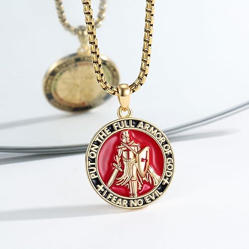 Vista 256 de Collar con colgante de plata de ley 925 con medalla de San Patrón, joyería religiosa para hombres y mujeres, con cadena de acero inoxidable 316L