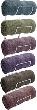 Sorbus Towel Rack, 6-Compartment Wall-Mount, Wall-Mounted White