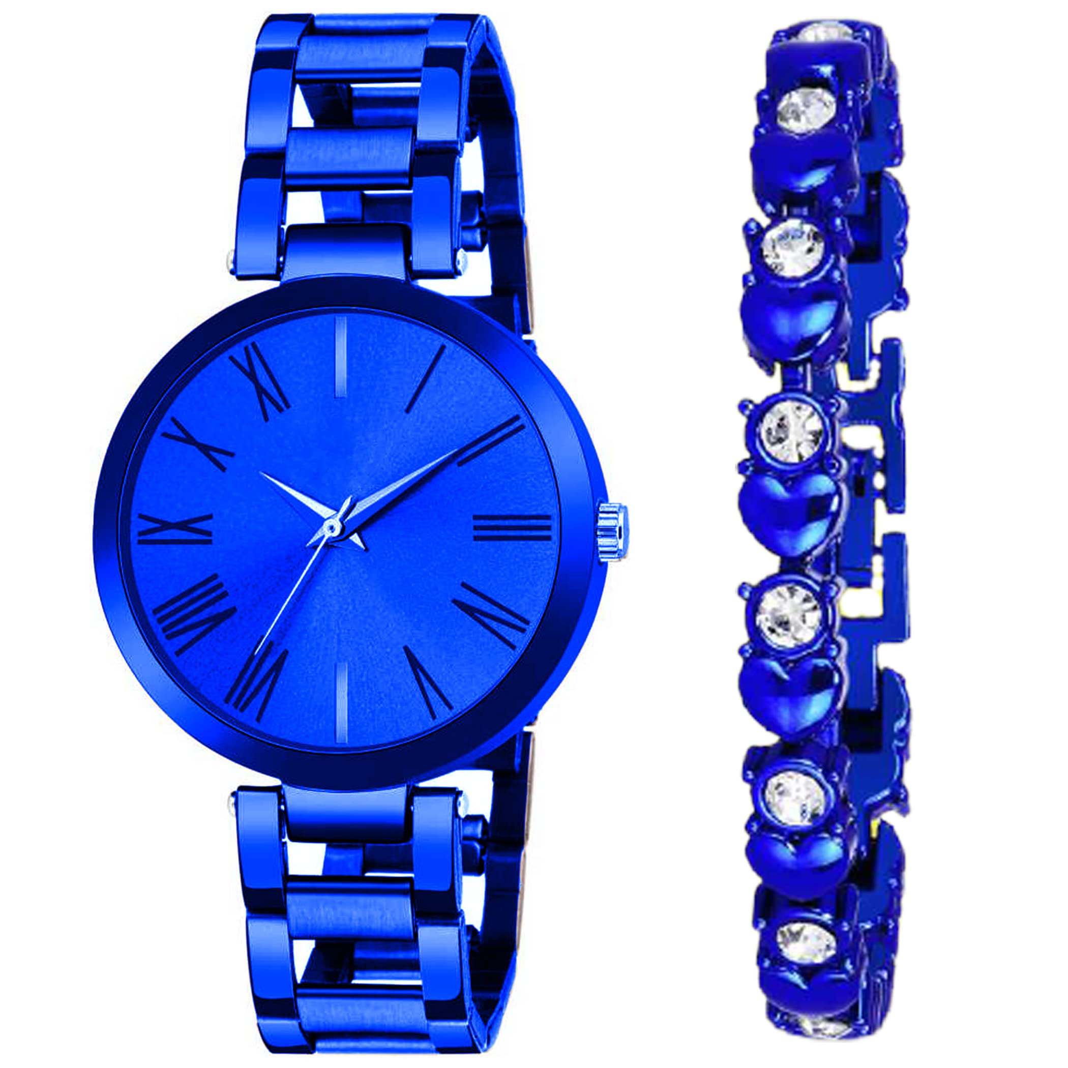 MAHI Trendz Analog 6 Different Dial Watch and Bracelet Combo for Girl - Multicolor (Blue) (B0CJ74YDLS) Amazon Price History, Amazon Price Tracker