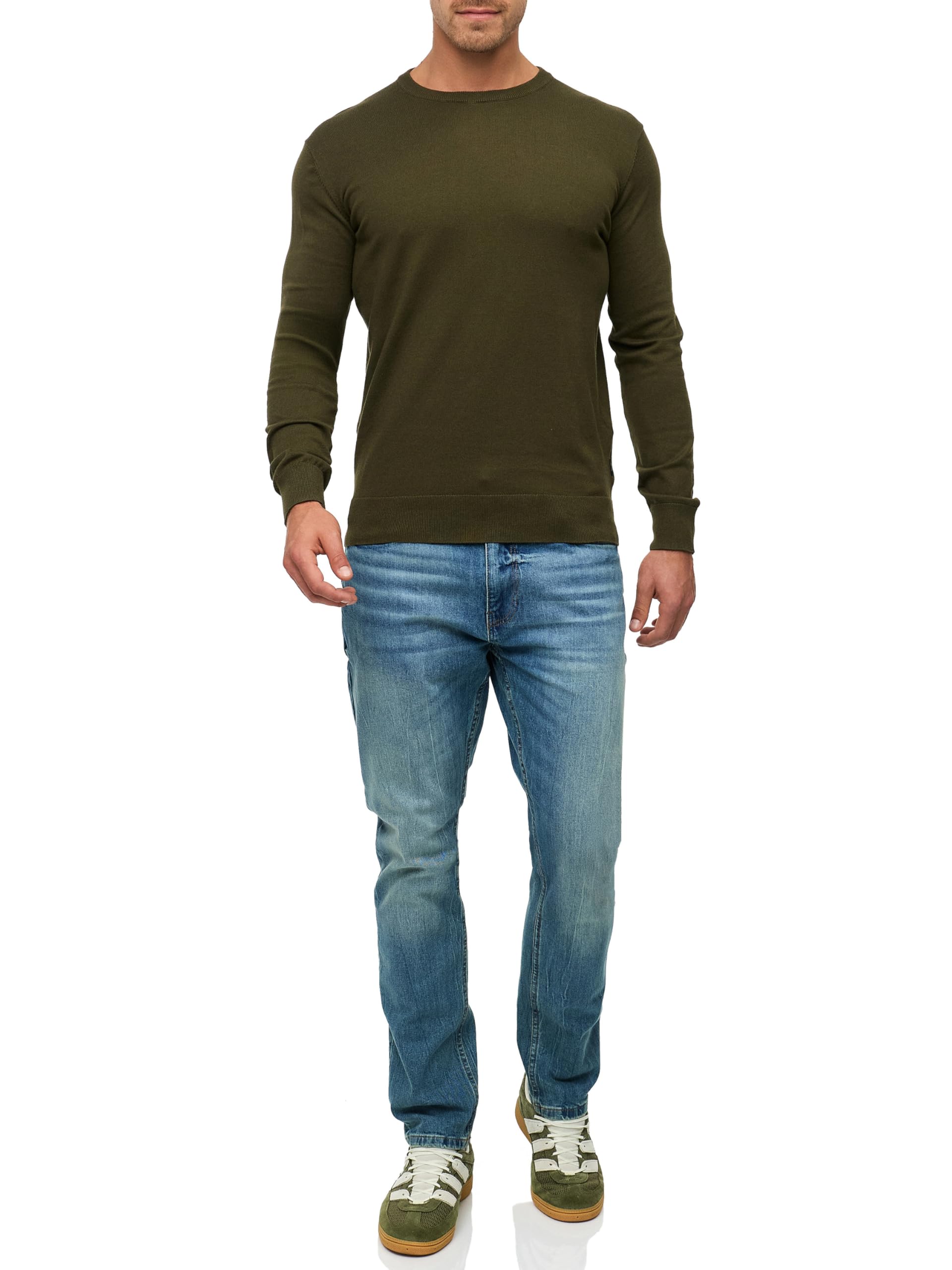 Indicode Herren INKalpo Feinstrick-Pullover mit Rundhals-Ausschnitt