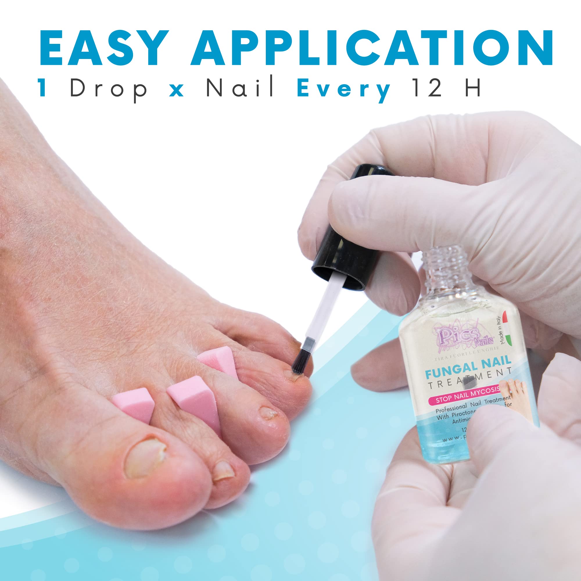 Pics Nails - Środek do Paznokci Stóp i Rąk | 12 ml | Przywraca Naturalny Wygląd Paznokcia | Made in Italy, Biały