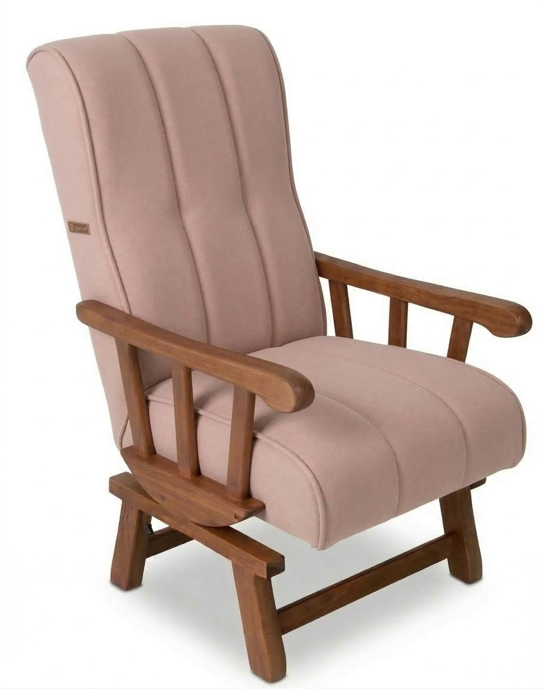 Mecedora Clásica | Sillon Relax | Clasico - Brazos Madera | Ideal Lactancia, Lectura o Decoracion | Tapizado en Tela Antimanchas Ancho 60 Fondo 65 Alto 105
