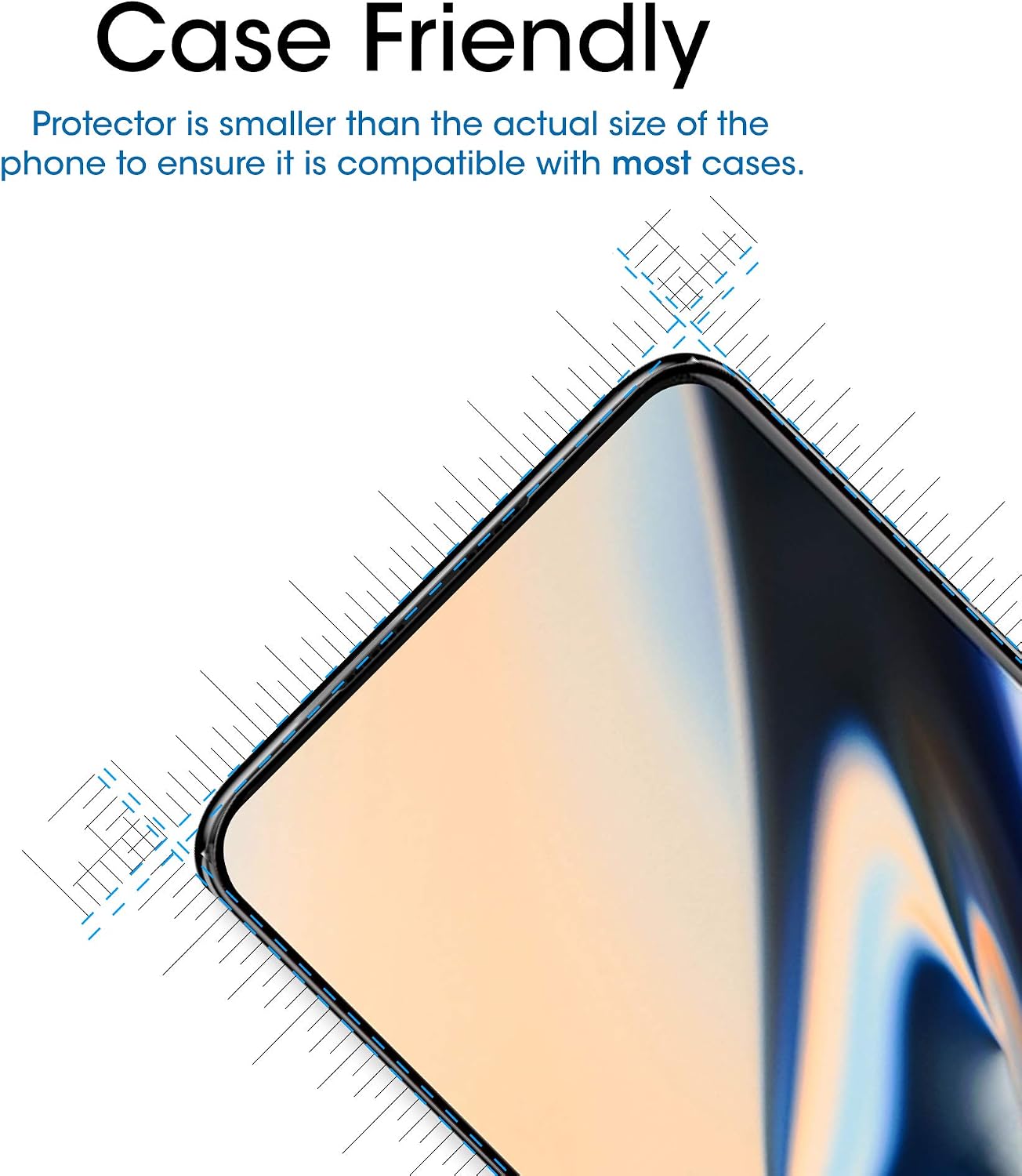 amFilm Glass Screen Protector for OnePlus 7 Pro, 3D Curved, Full Screen Adhesive, Case Friendly Tempered Glass Screen Protector