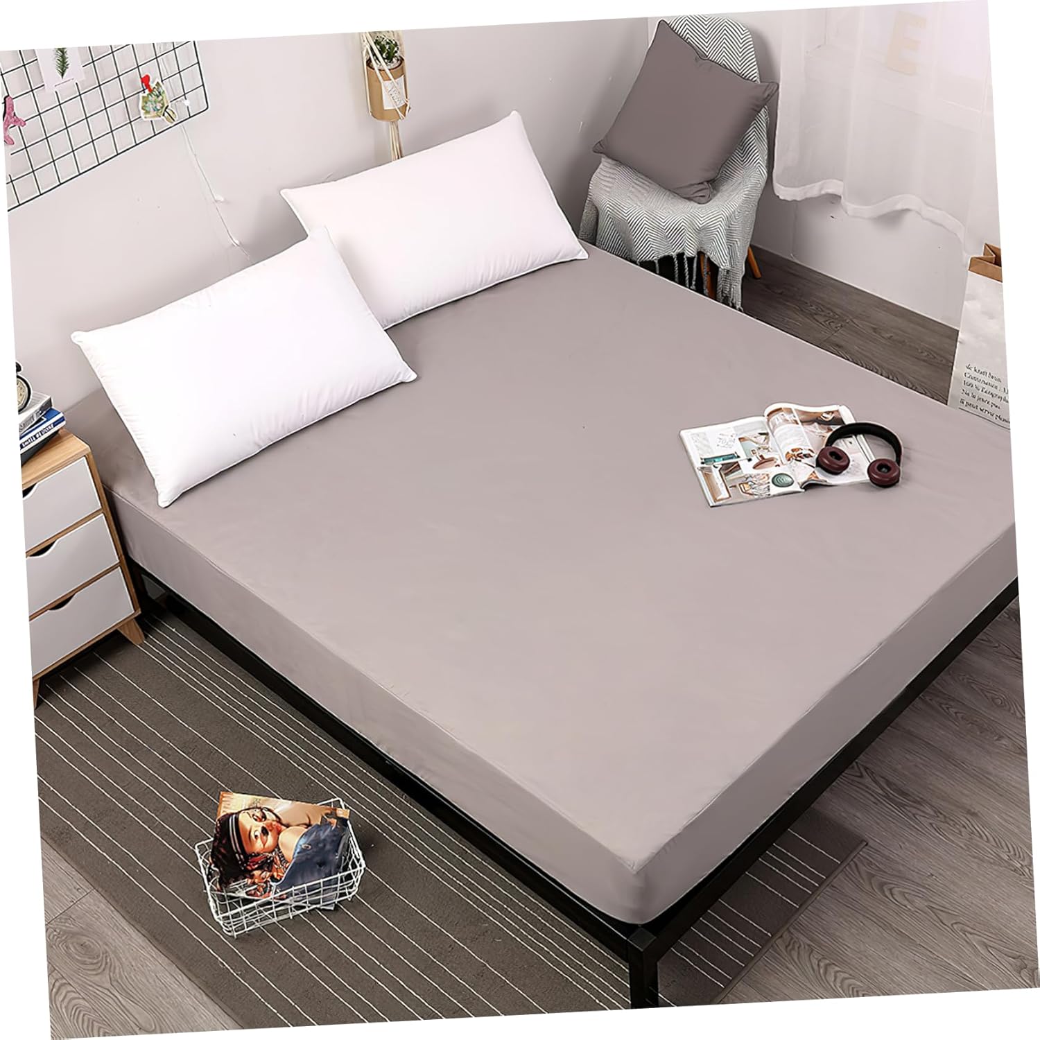 Fitted Sheet Washable Mattress Cover for Home Use Design for Twin Soft Breathable Material for Stain and Easy Care