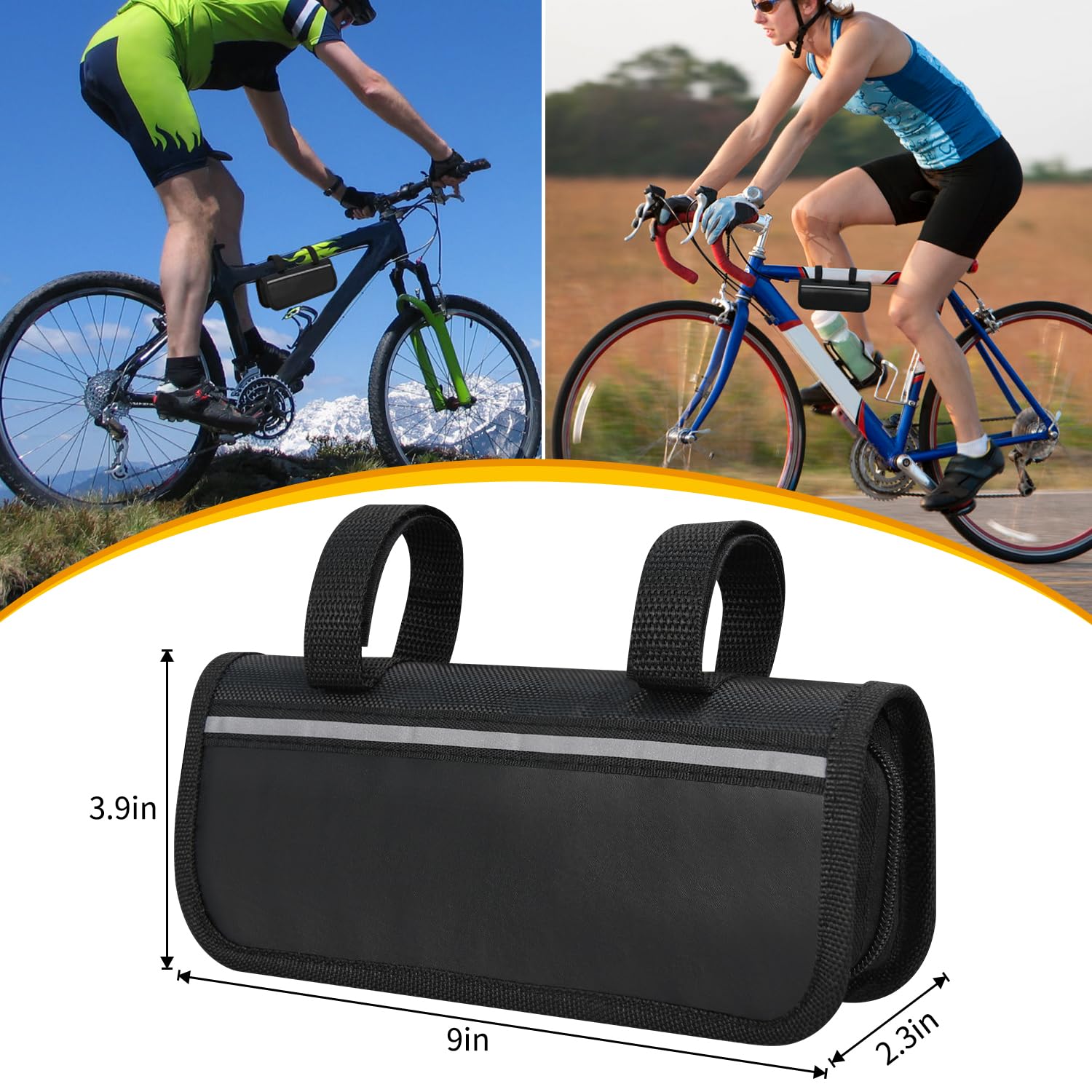 Bike Repair Kit, Bicycle Repair Bag with Tire Pump, Bike Tool Kit for Camping Travel, 16-in-1 Bike Multitool, Bicycle Tire Repair Kit, 4mm and 5mm Allen Wrenches, Used for Mountain Bike and Road Bike