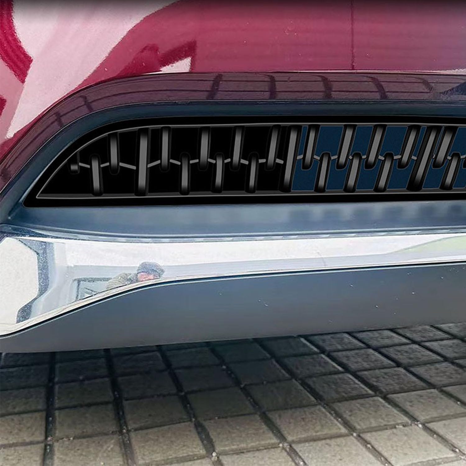 for Mazda CX-90 CX90 2024 2025 Car Exterior Front Bottom Grille Grill Decorative Cover Trim ABS Glossy Black 2pcs