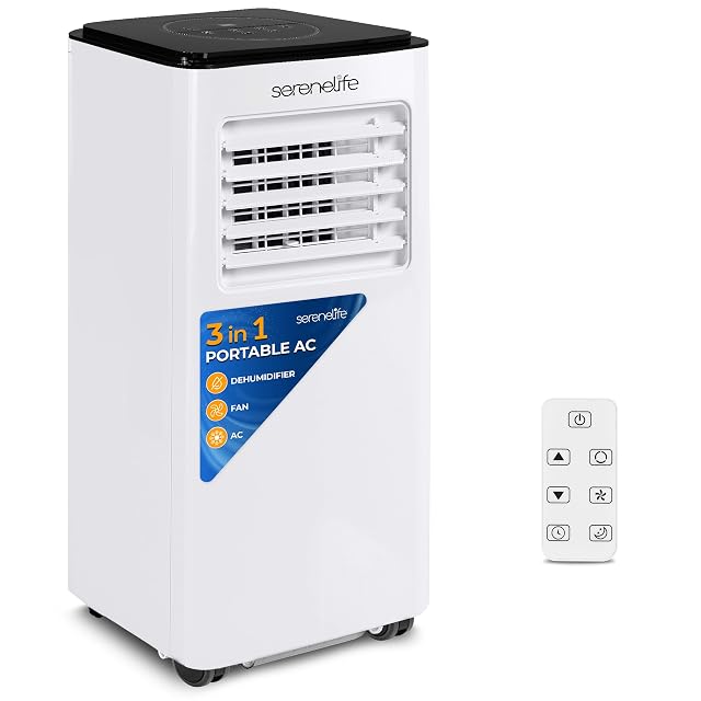 SereneLife 8000 BTU Portable Air Conditioner 3-in-1 Compact Standing Air Conditioner for Room Up to 350 Sq Ft