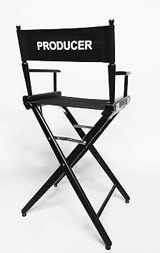 كراسي مخرجي استوديو Filmcraft Professional Grade بارتفاع 30 بوصة، لمسة نهائية سوداء، قماش منتج مطبوع