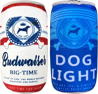 Plush Squeaky Dog Toys Funny Drink Parody, Cool Stuffed Beer Dog Simulation Toys, Combination Package and Cute, Typle D (2pack)