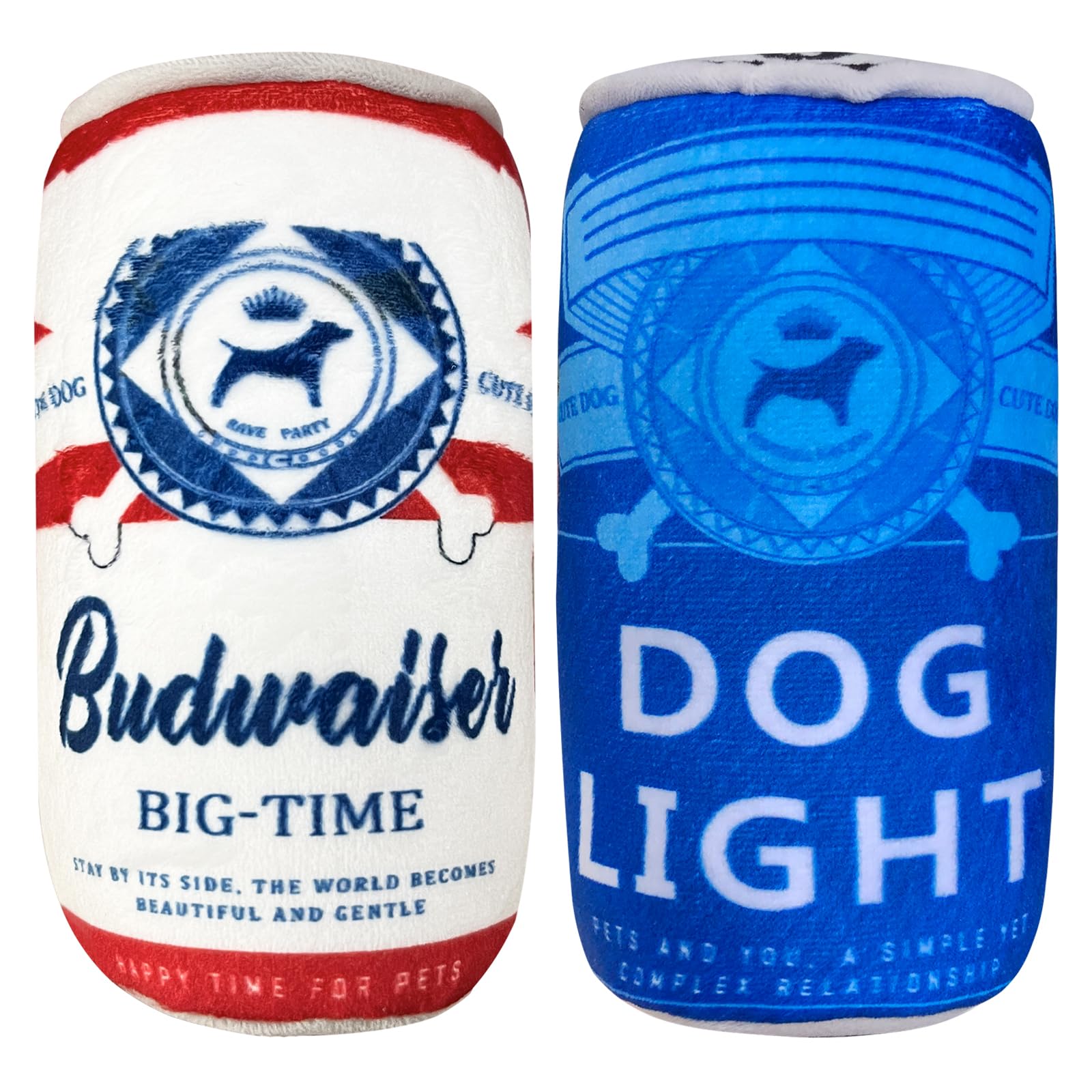 Jouets couineurs en peluche pour chien lot de 2 parodie bière type D mignon
