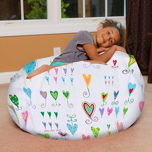 Miniatura 33 de Posh Creations - Sillón puff para niños, adolescentes y adultos, incluye funda extraíble y lavable a máquina, grande de 38 pulgadas, piel de conejo