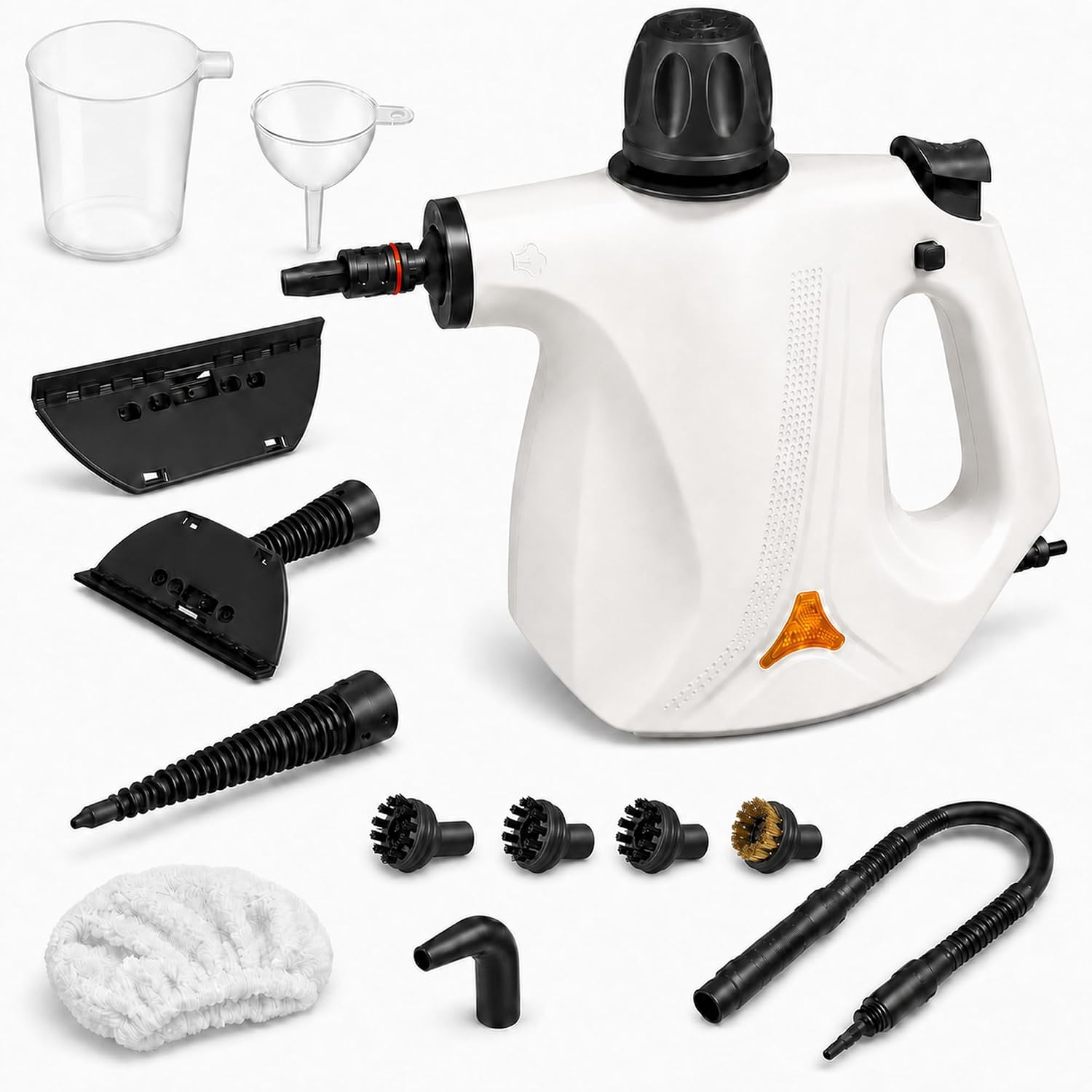 Handheld Steam Cleaner, Pressurized Multi-Purpose Natural Steamer with 12 pcs Accessories, Steamer for Cleaning Car, Bathroom, Countertop, Upholstery, Shower, Couch, Tile Grout, Window, Grease