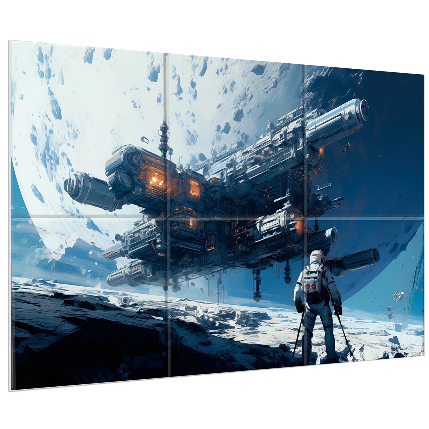 Kunst-Akustik-Paneele, 6 Pack selbstklebende große Wandmalereien für Wanddekoration, schallabsorbierende Paneele für Aufnahmestudio, Wohnzimmer und Schlafzimmer, 180x120cm（StarWar）