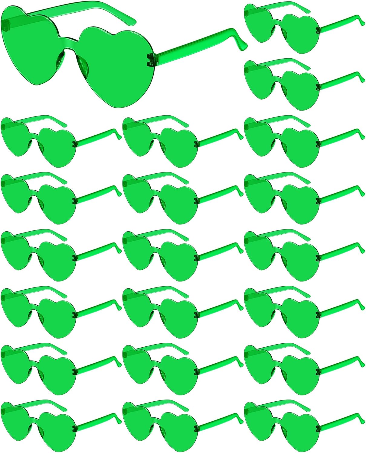 Frienda 20 Pairs Heart Shaped Sunglasses Rimless Candy Color Glasses for Women Men Party Favor