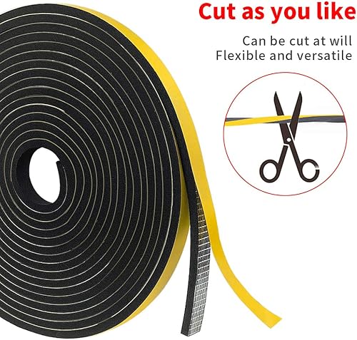 Miniatura 4 de Tira de sellado de puerta, cinta aislante de espuma para puertas correderas y ventanas, sello de junta, antivibración, a prueba de golpes (12