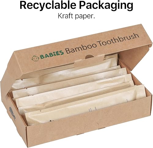 Miniatura 10 de Sea Turtle Cerdas a base de plantas, cepillos de dientes de bambú, cepillo de dientes natural suave para adultos (paquete de 4)