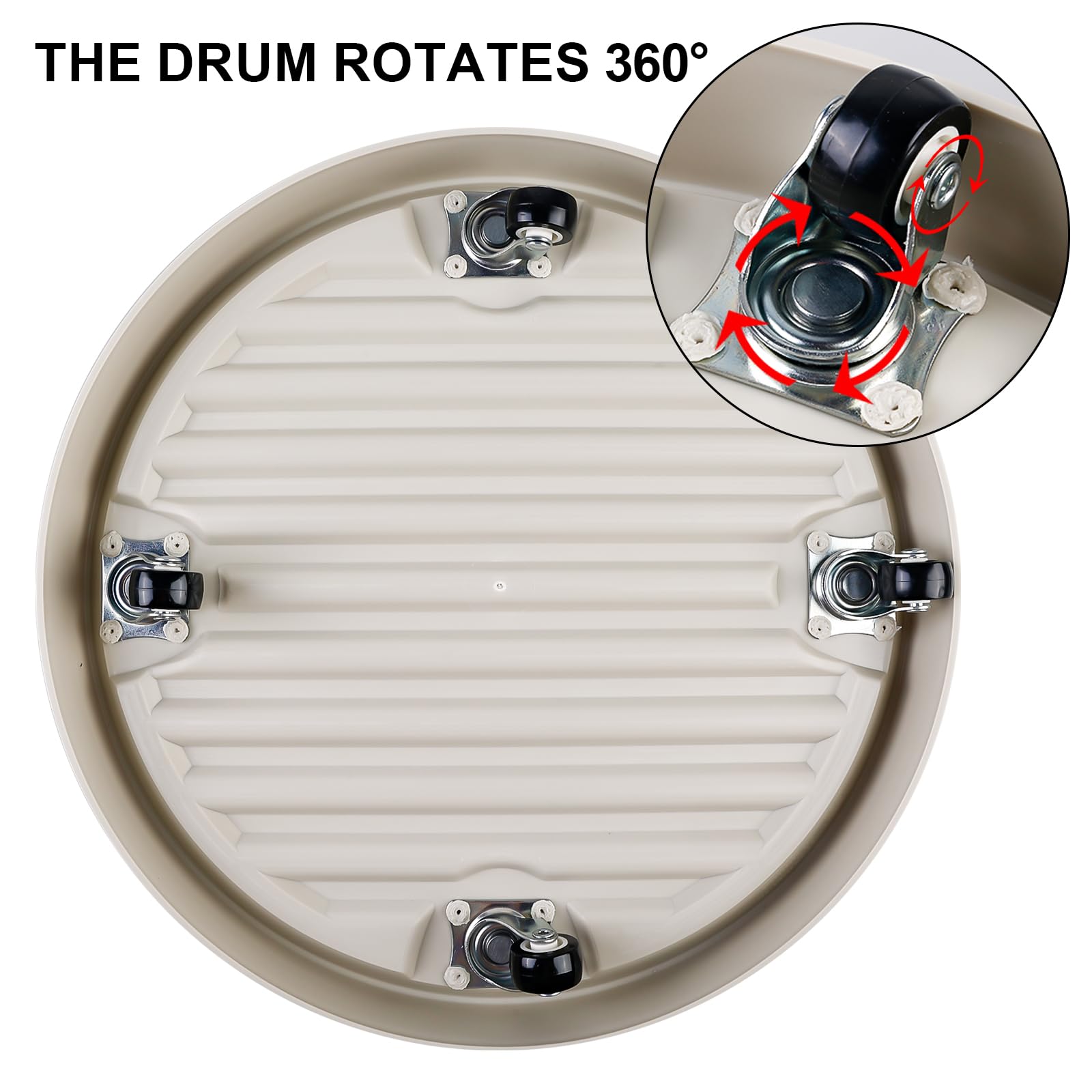 Lot De 2 Roulettes Rondes Pour Pots De Fleurs - Diam. 31 Cm - Roues Pivotantes 360° - Charge 75 Kg - 5