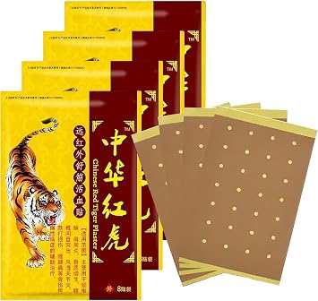 36pcs Tiger Relieving Pathes Ultra Strength,Chinese Red Tiger Back Heat Patches Ultra Strength for Muscle Joint of Knee Shoulder Neck 6 Packs 6 Each
