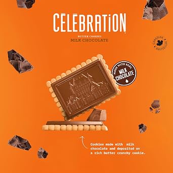 Leclerc Celebration Butter Cookies with Milk Chocolate, Premium Chocolate Cookies, A Canadian Classic, 3 Pack