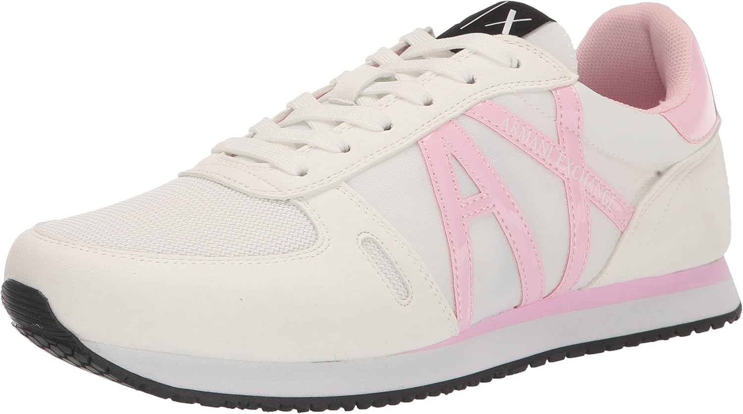 A | X ARMANI EXCHANGE Women's AX Rio Logo Sneakers, Opt. White + Lilac, 11