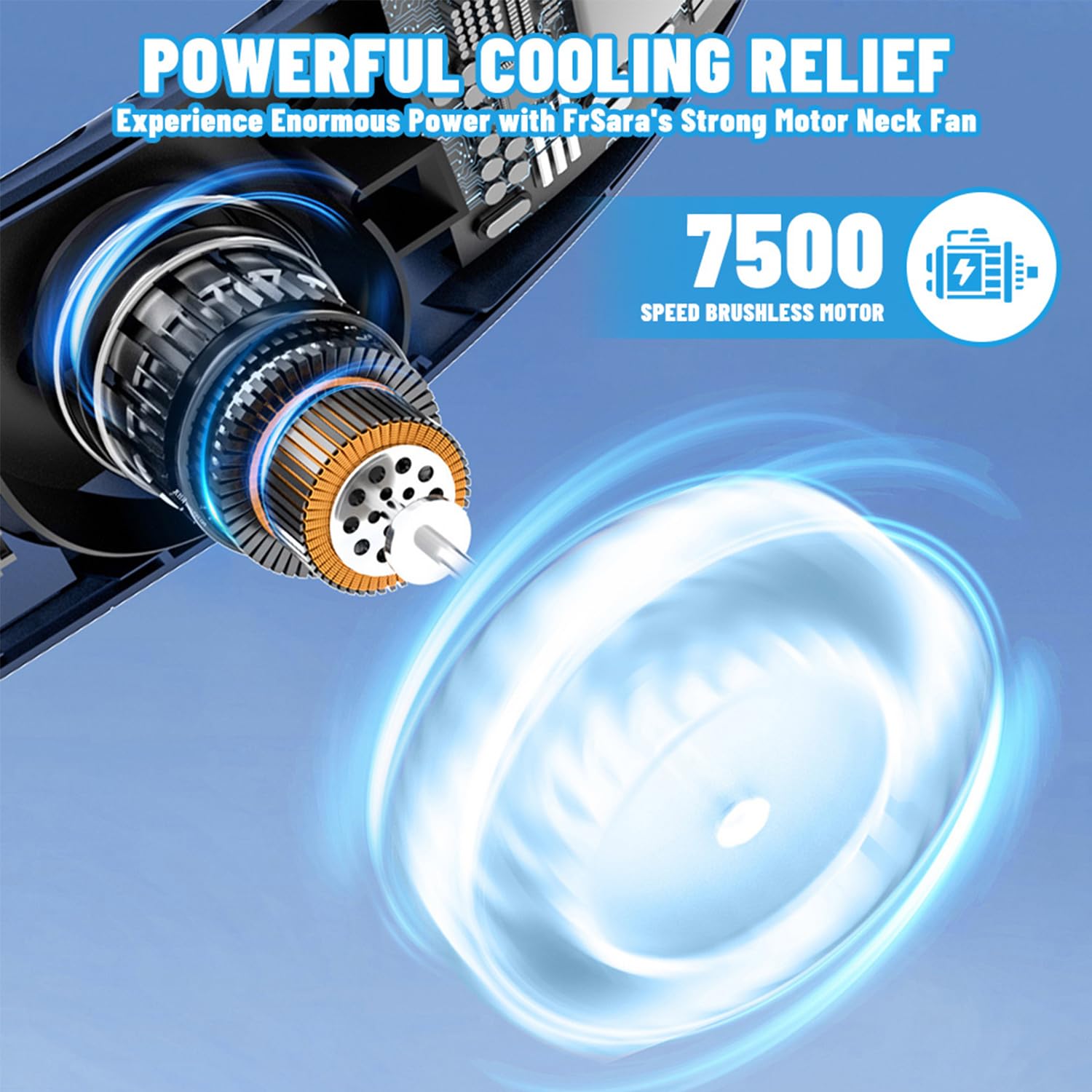 Ventilatore da collo portatile, 3 velocità, silenzioso e potente, ventilatore senza pale con display a LED, ventilatore personale ricaricabile da appendere per esterni, viaggi,