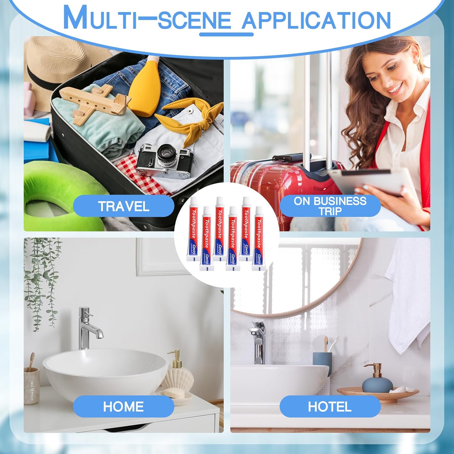 Mini Toothpaste Bulk Travel Size 0.35oz for Bad Breath, Helps Freshens Breath, Whitens Teeth Regular Disposable Mint Toothpaste for Home Hotel Office Camping - Image 5