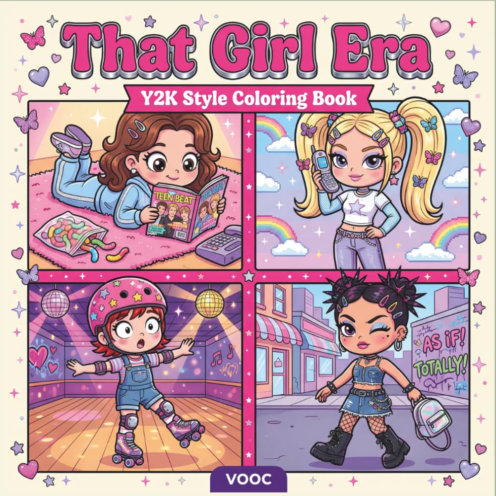 That Girl Era: Y2K Style Coloring Book - Cute Chibi Featuring Nostalgic 2000s Moments and Retro Lifestyle Scenes for Stress Relief (Bold Voices Collection)