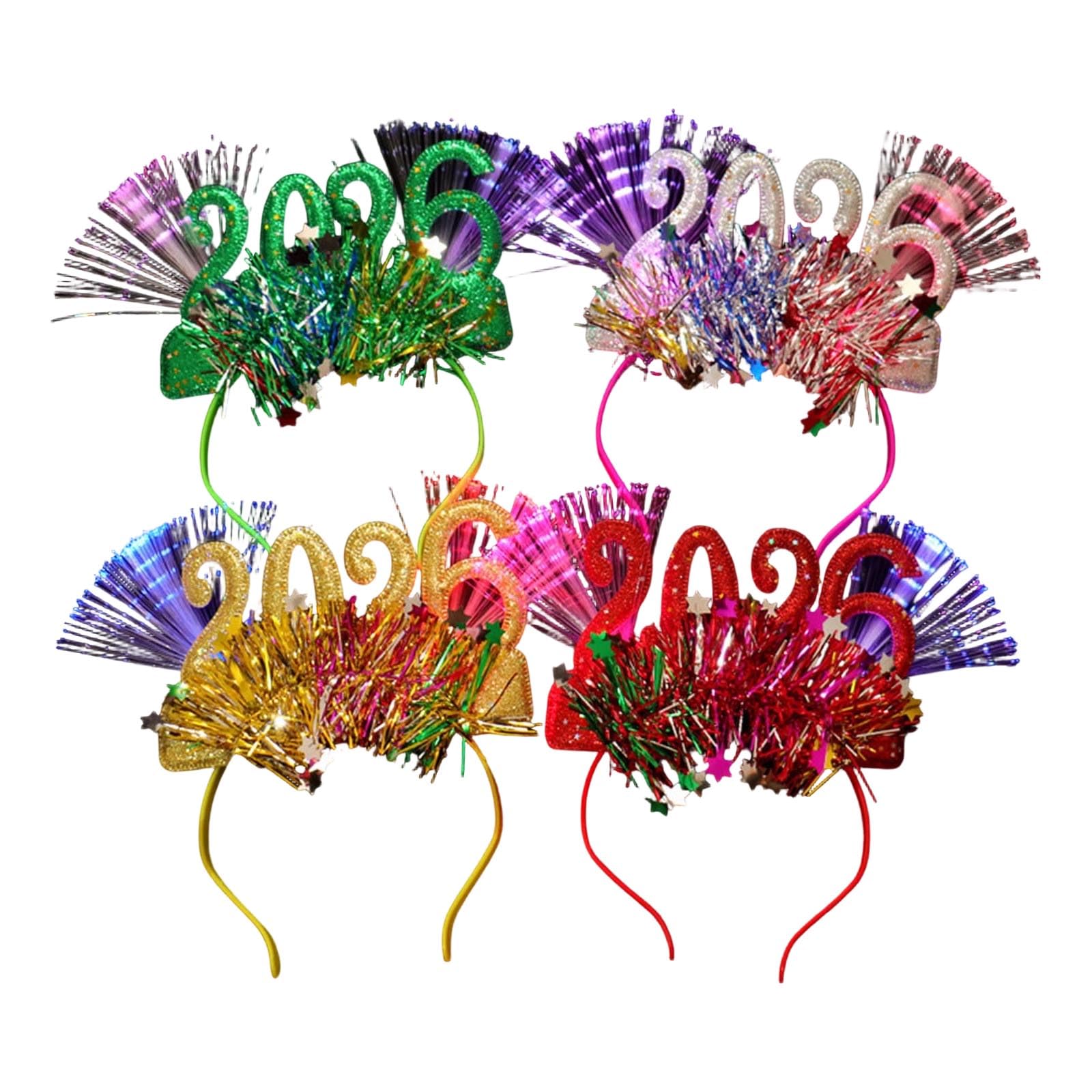 Elnwnnkc Of 4 Bright Headbands with Random Colors Light for Night Fun and Gatherings Elegant Light Up Accessories Party Headband
