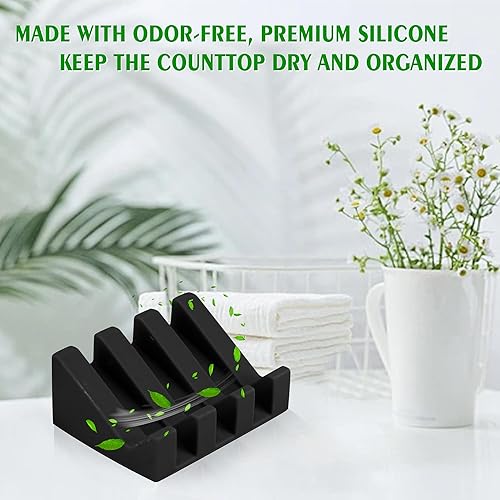 Miniatura 4 de Jaboneras de silicona con Drianage, soporte para jabón en barra y ahorro de cascada autodrenante para mantener tu barra de jabón organizada y limpia