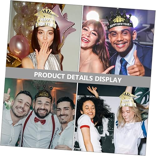 Miniatura 4 de EXCEART 12 piezas de decoración de sombrero de papel para fiesta 2024 Año Nuevo Accesorios de fotos Decoraciones de fiesta de Año Nuevo 2024