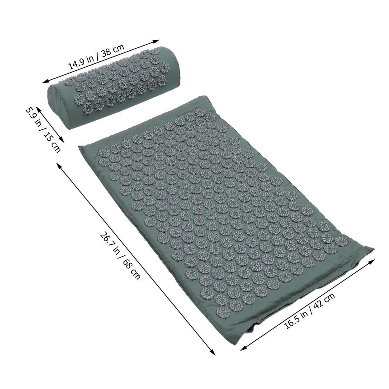 Juego de 2 Piezas de Almohada y Tapete de Masaje de Acupuntura con Bolsa, Tela de Algodón y Abs, Fácil Almacenamiento y Seguro para Relajación y Alivio