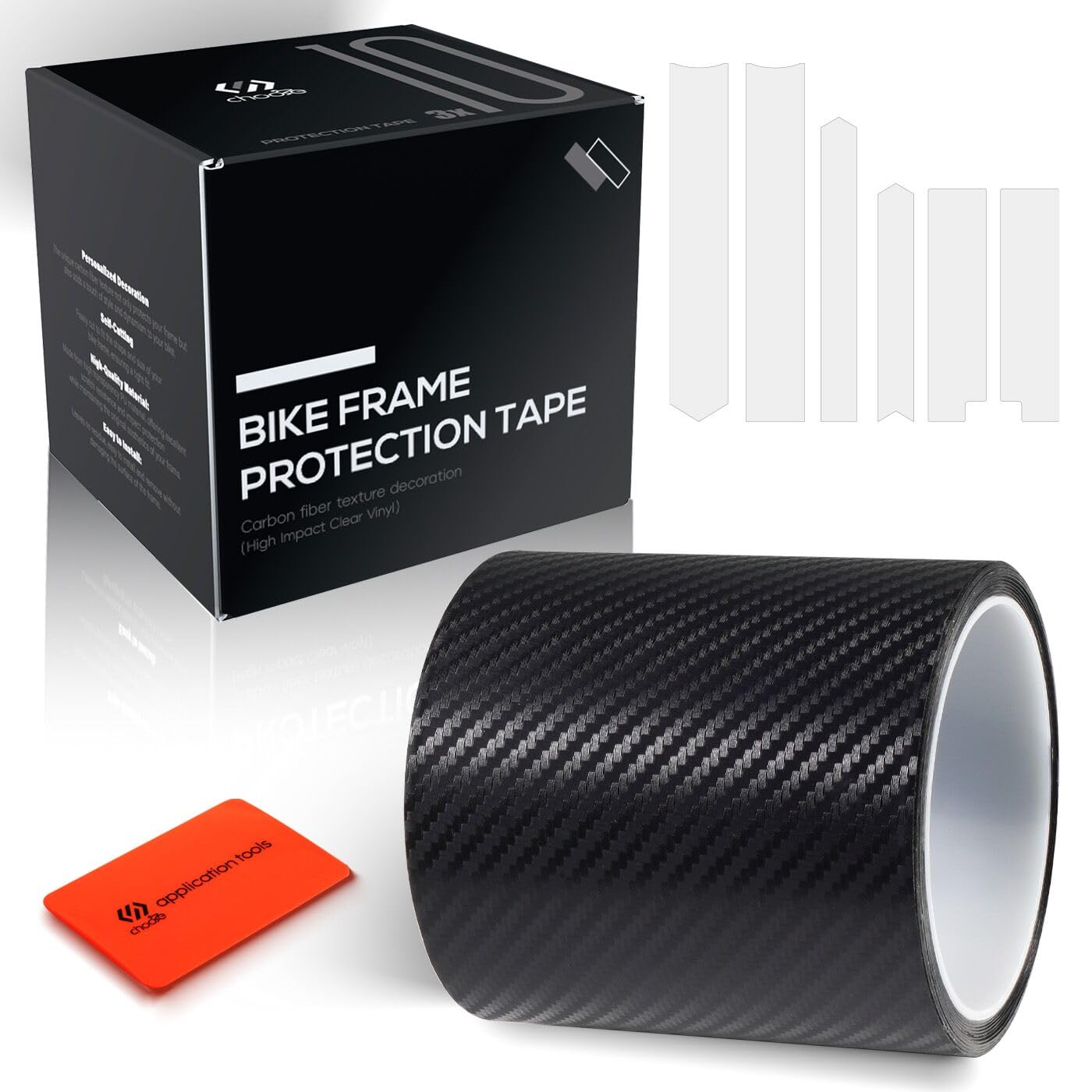 Chooee Fahrrad Rahmenschutzfolie,Hochviskose Fahrrad Aufkleber Rahmen-3m (4 "x118),Kohlefasermuster MTB/Rennrad Fahrrad Lackschutzfolie für Ober/Unterrohr,Kettenstrebe und Rest des Rahmens.