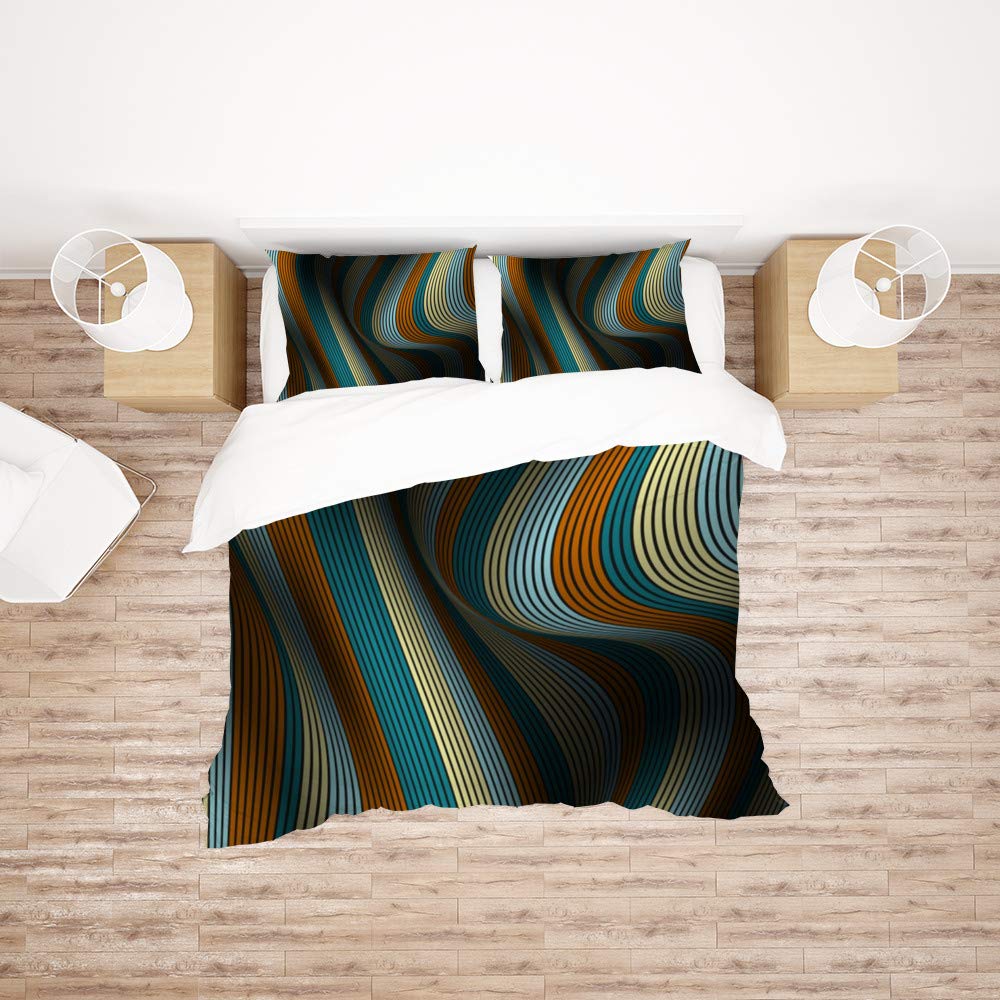 Funda nórdica King que no se arruga juego de cama texturizado antiácaros y ultra suave de 3 piezas