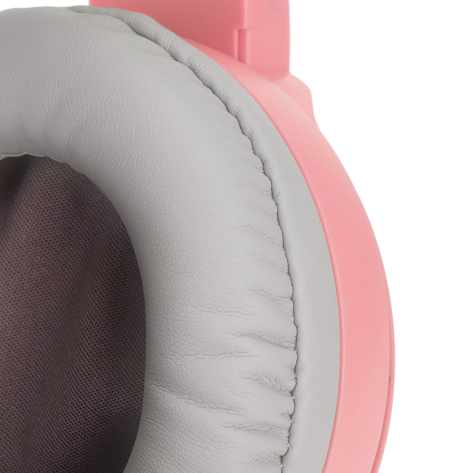 Elprico Auriculares para Juegos, Oreja de Gato Desmontable USB + Enchufe de 3,5 Mm Auriculares para Juegos Compatible con Ajuste de Volumen Micrófono Silenciado para PS4, para Xbox One(Rosa)