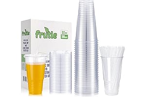 32oz Plastic Cups with Lids and Straws
