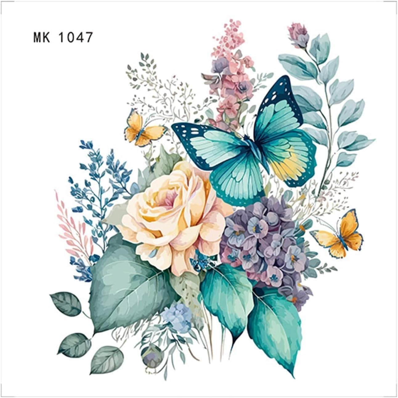 Toilet Stickers, Peony Butterflies Bathroom Toilet Seat Lid Cover Decals Waterproof Self-Adhesive Wall Sticker Lid Decals for Bathroom Accessories