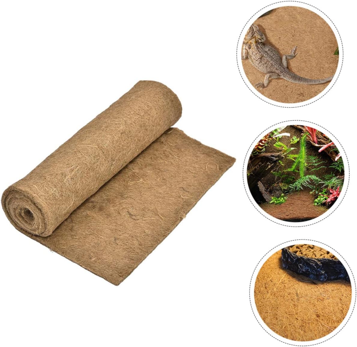 KOMBIUDA Terrarium Cushion Mat Reusable Farm Bedding for Tortoise and Snake Tanks Breathable Jute Fiber Pad for Cleaner and Composting