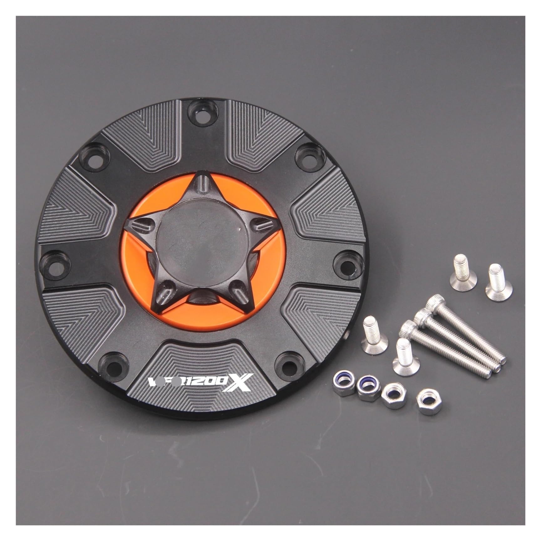 Tappo Serbatoio Carburante Moto Per Per VFR1200X 2009-2015 Accessori Per Moto Copertura Del Tappo Serbatoio Carburante Per(Orange with L)