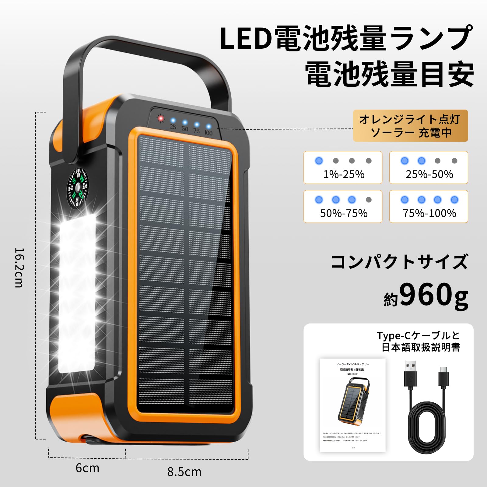 Amazon | 【2025新モデル】大容量 80000mAhソーラーモバイルバッテリー