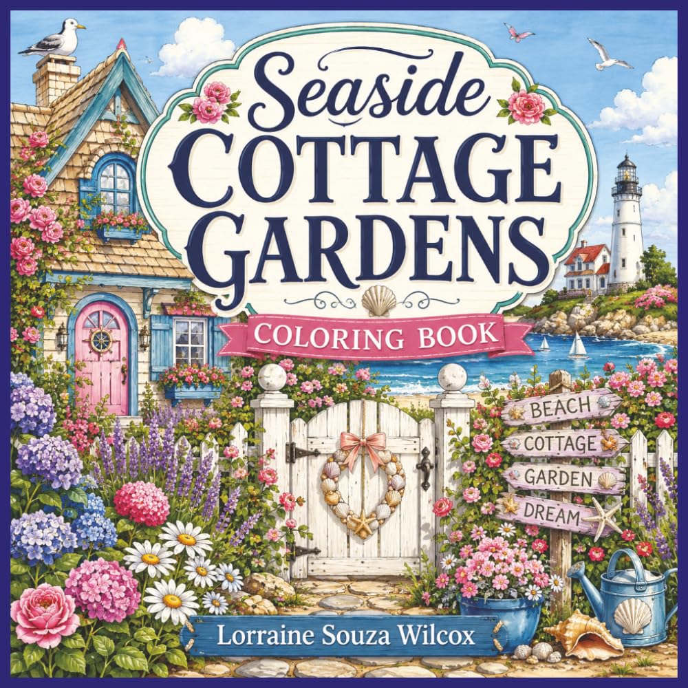 Seaside Cottage Gardens Coloring Book
