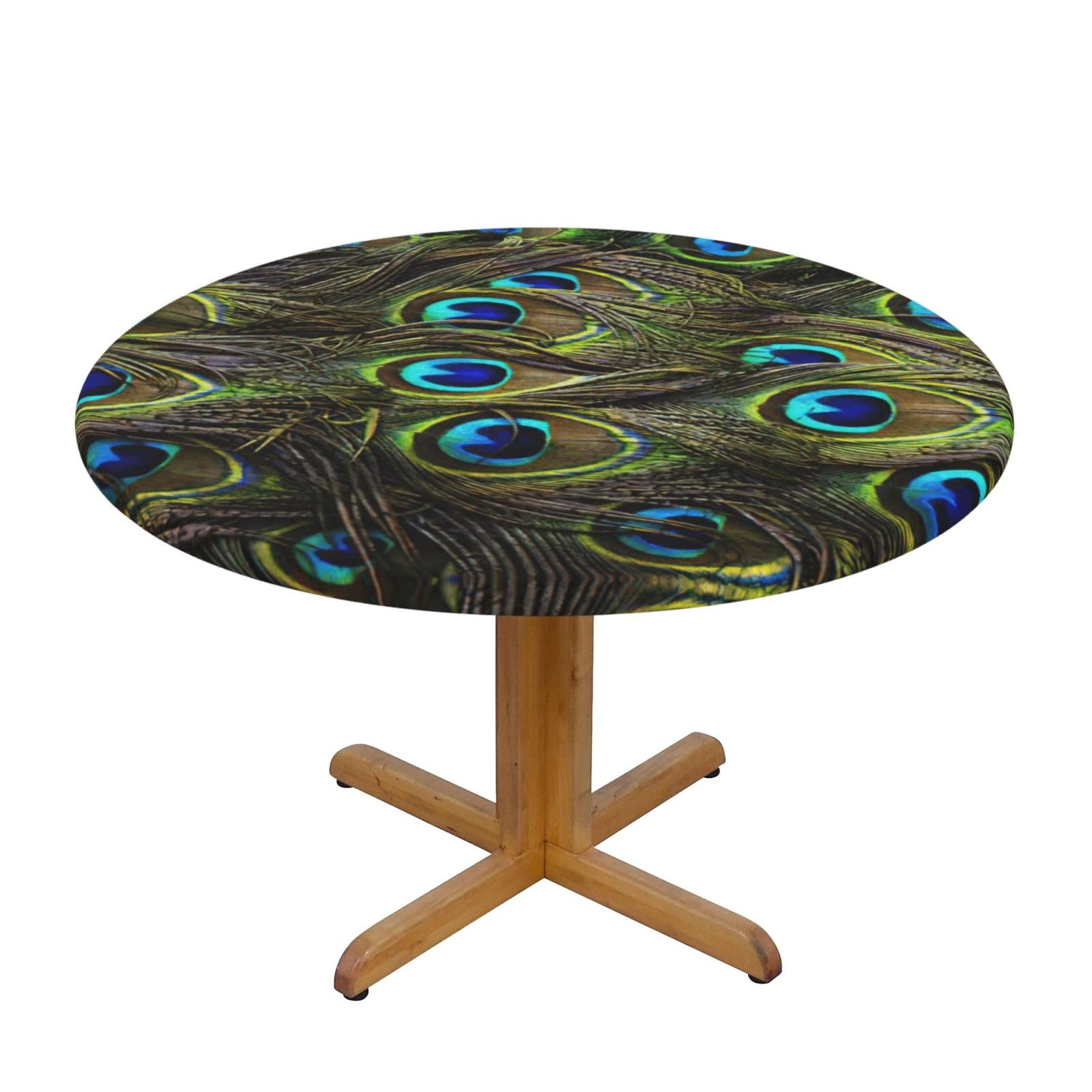 Nappe ronde paon : finies les taches sur vos tables de fête