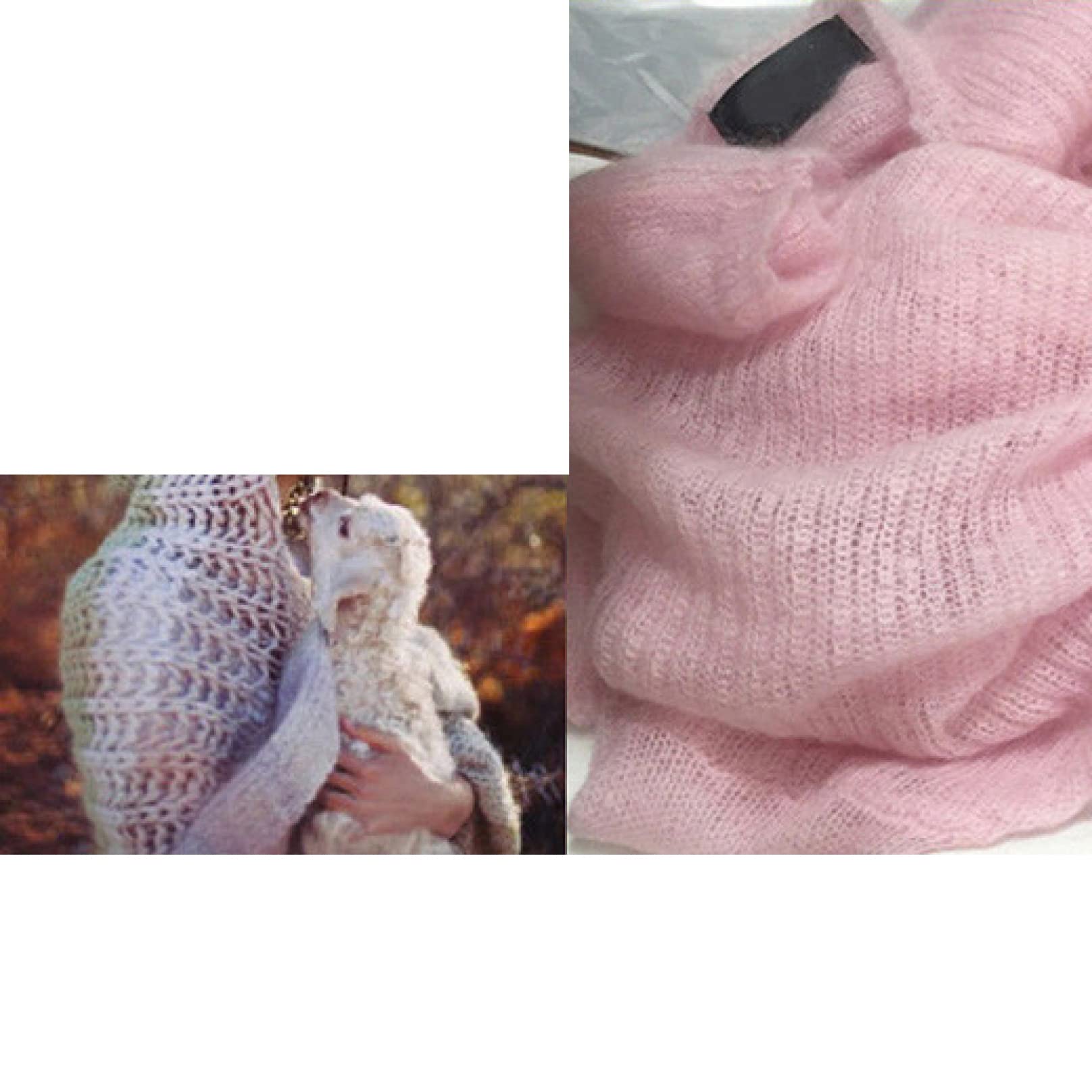 Hilo de Cachemira y Mohair 50 g, 2 ovillos Lana Suave Seda for Tejer Chal, suéter Crochet(A)