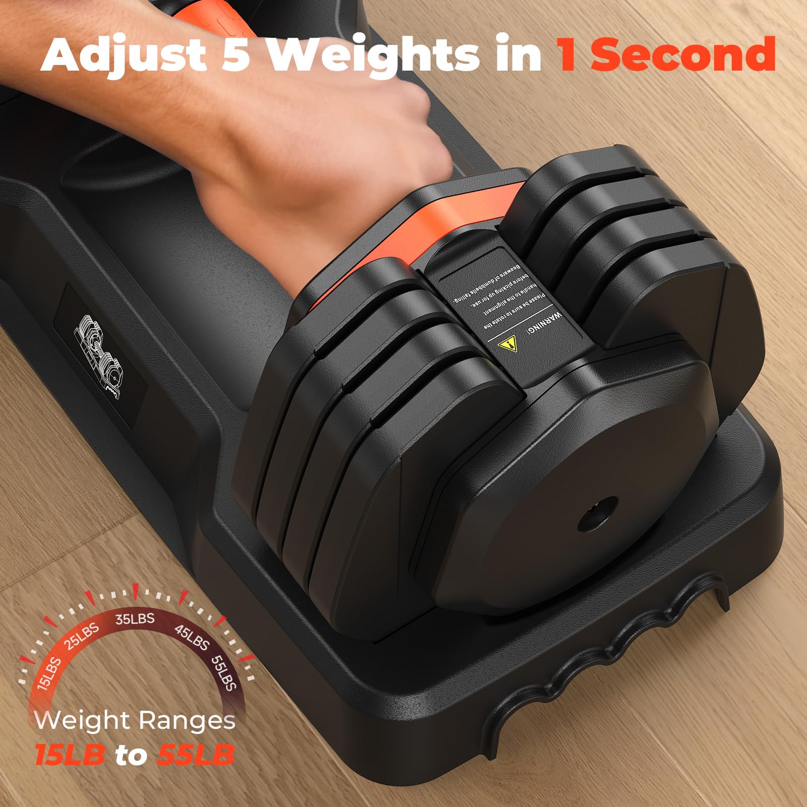 Adjustable Dumbbell Set of 2, 110LB/50LB Weights Dumbbell Set for Home Gym Exercise & Fitness, Fast Change Weights with Anti-Slip Handle, Multiweight Options for Full Body Workout