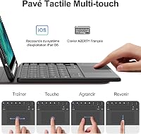 FOGARI iPad Billentyűzet Tok Trackpaddal - Vezeték Nélküli Leválasztható AZERTY Billentyűzet iPad 9/8/7, Air 3, Pro 10.5 Modellekhez, Ceruza 3