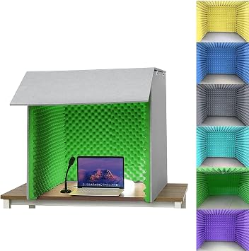 Portable Sound Recording Vocal Booth Box,Desktop Soundproof Cover,Vocal Booth Portable Vocal Booth, Sound Absorbing Shield,Sound Proof Foam Panels to Filter Voc