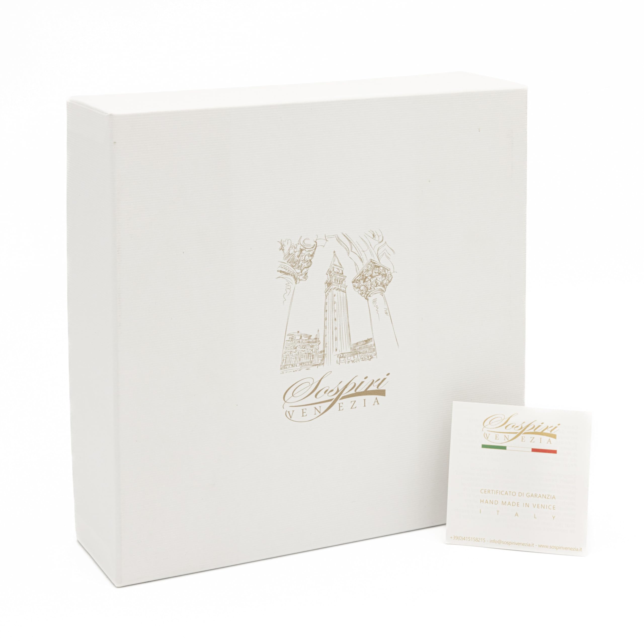 Sospiri Venezia Reloj de Mesa Cristal Murano 19x19 cm Corazón