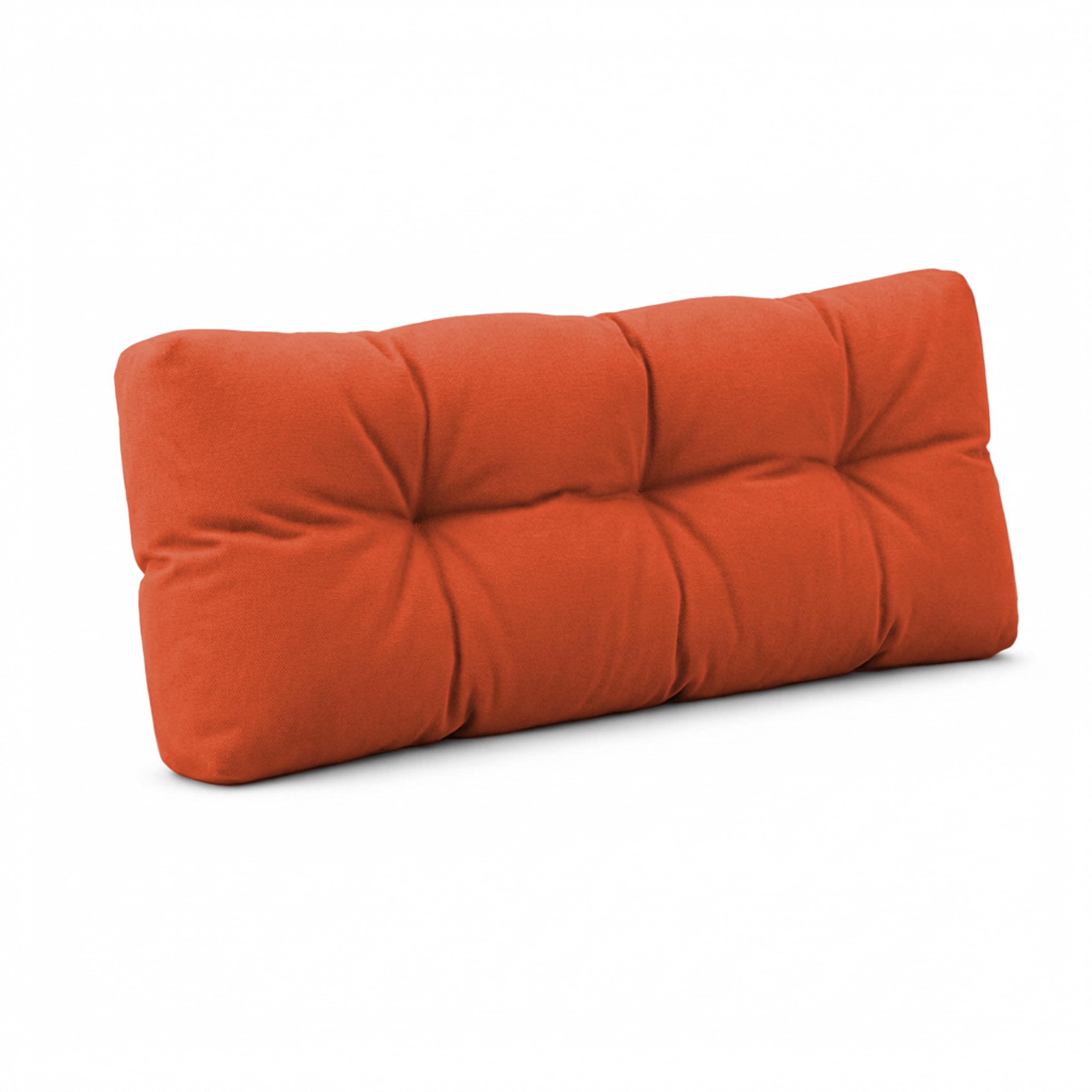 POKAR Euro Pallet Quilted Pillow - 1x Back Cushion 120 x 40cm, Garden Pillows, Pallet Garden Sofa Bench Furniture, Patio, Without Pallets, Orange